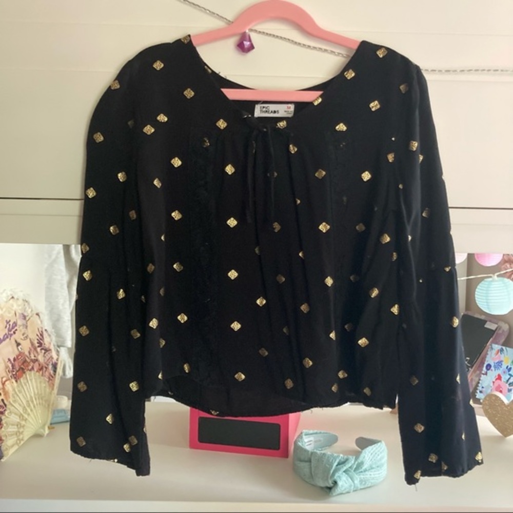 🌸3/$30🌸 Epic Threads Girls’ Black Flowy Blouse